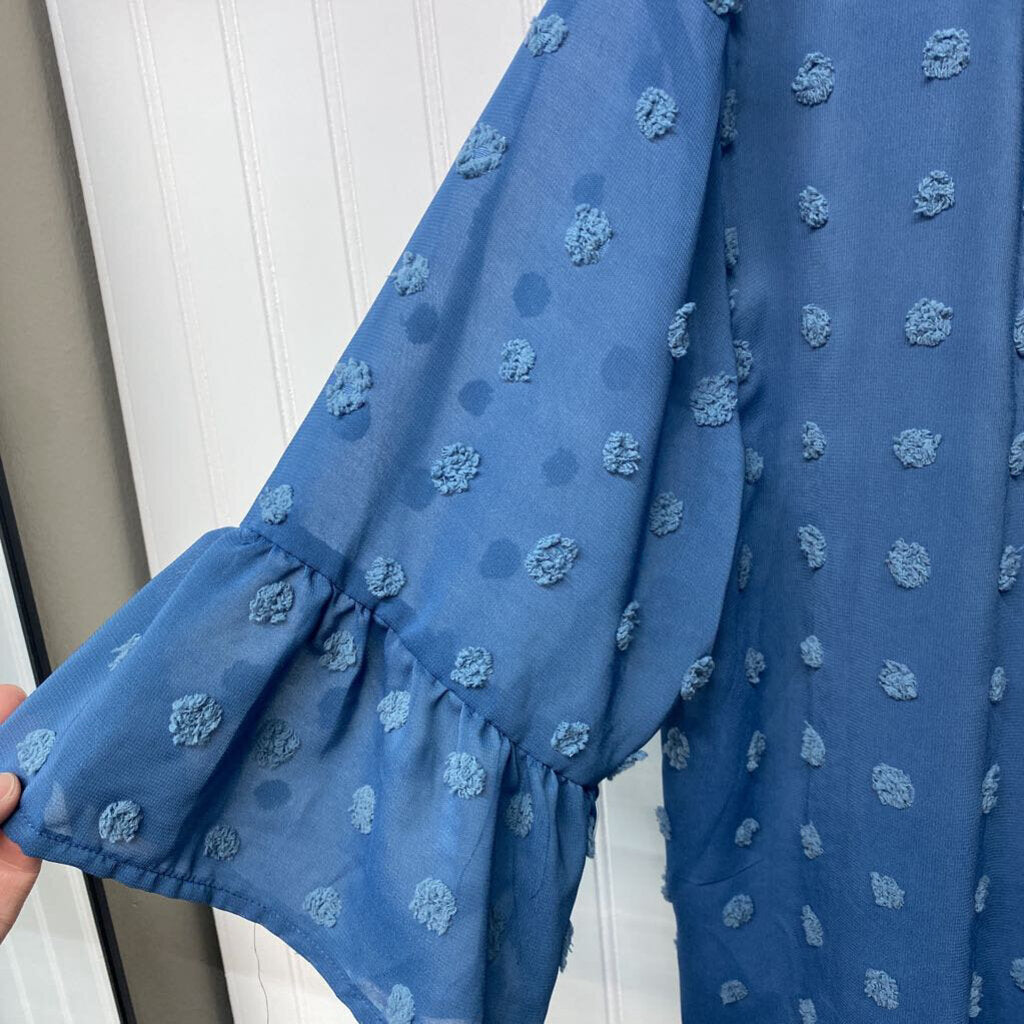 *LONG SHORT SLEEVE OPEN FRONT SHEER CARDIGAN