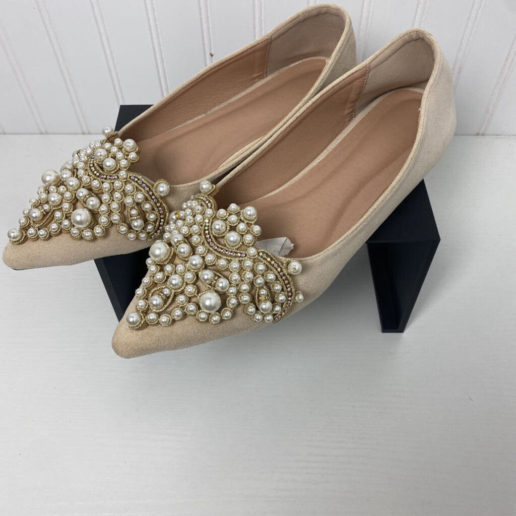 *BLING RHINESTONE AND PEARL POINTED TOE FLATS