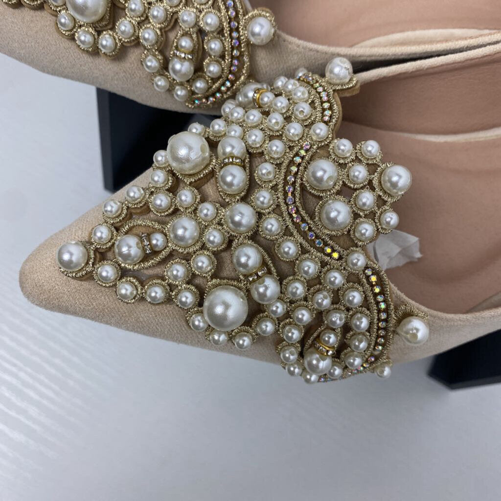 *BLING RHINESTONE AND PEARL POINTED TOE FLATS