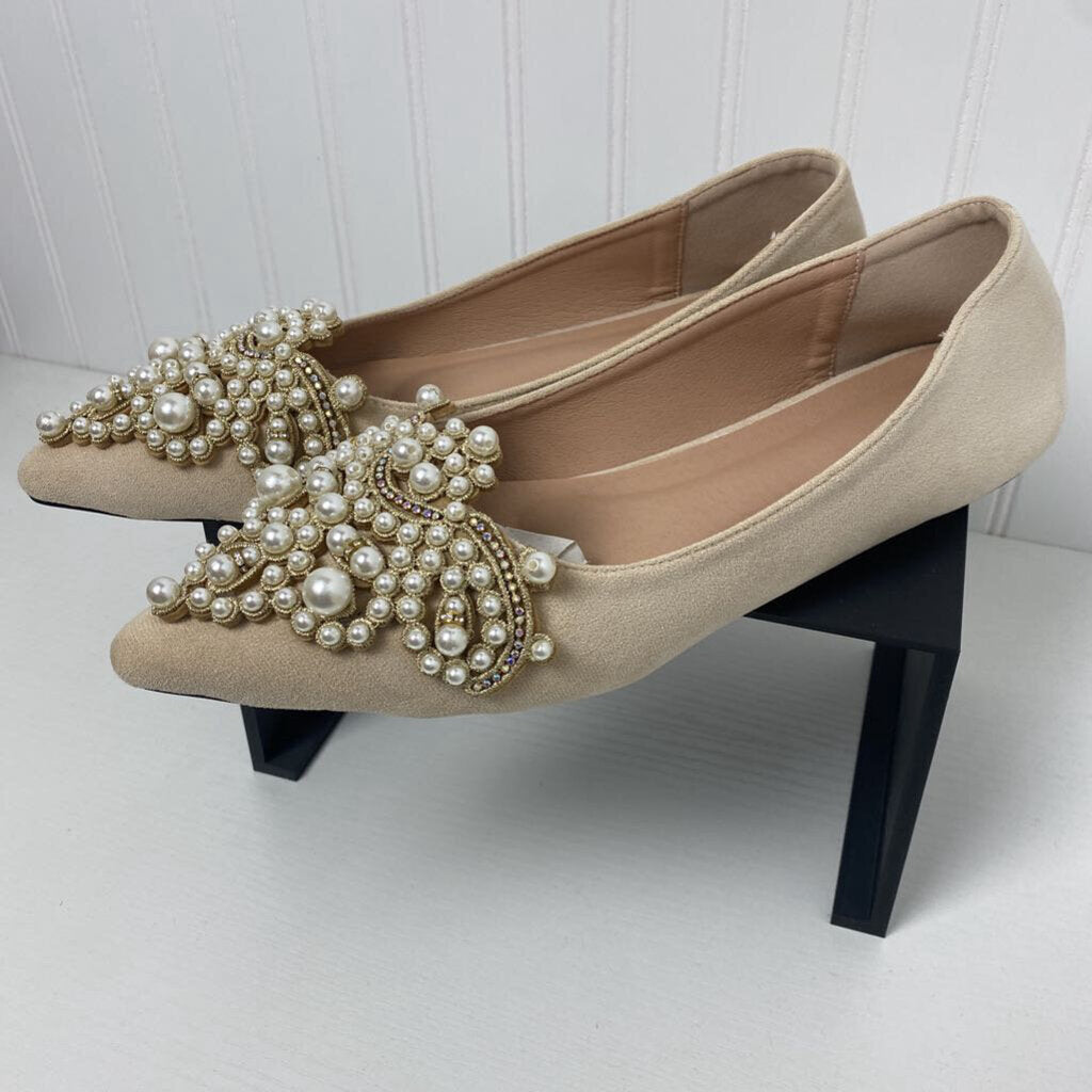 *BLING RHINESTONE AND PEARL POINTED TOE FLATS