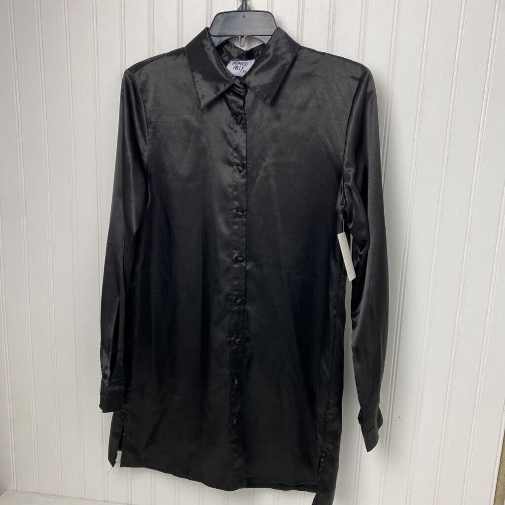 BUTTONDOWN SATIN DRESS