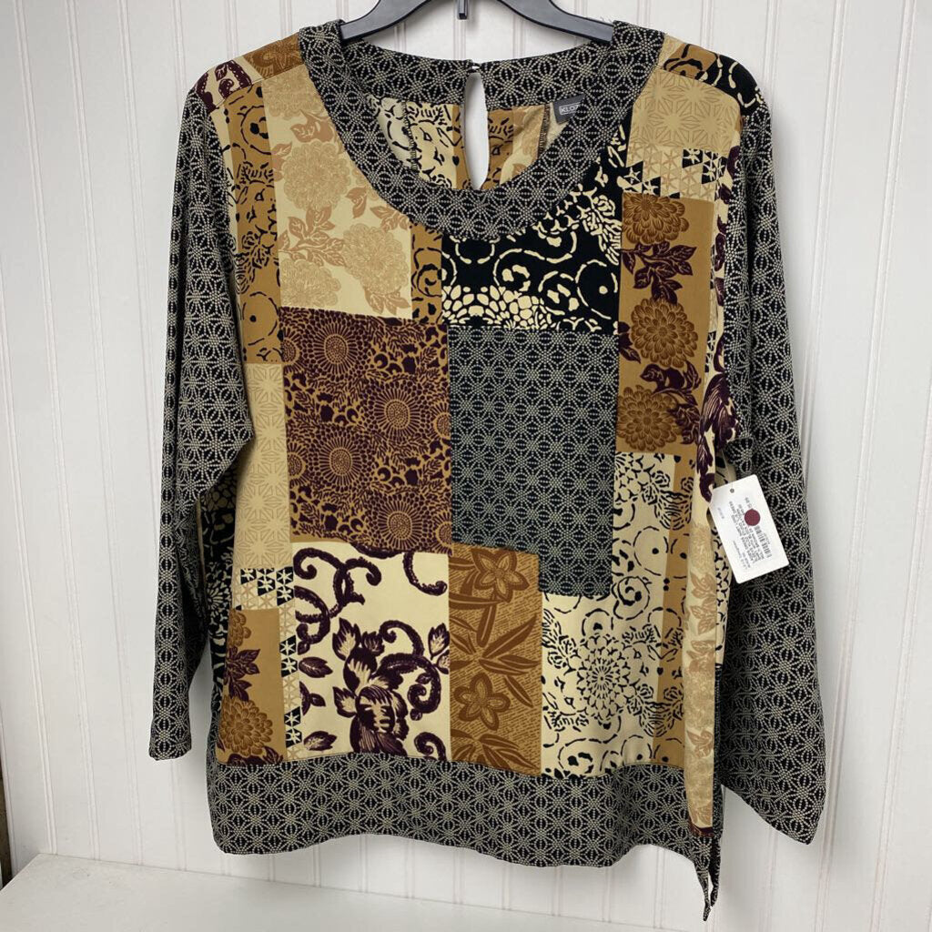 *L/S DRESS SHIRT WITH BLOCK PATTERN