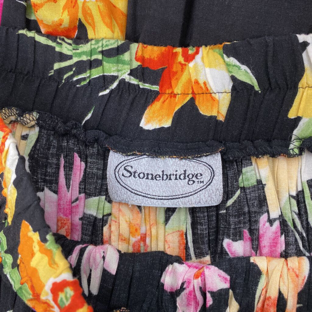 LONG FLORAL PRINT CRINKLE SKIRT