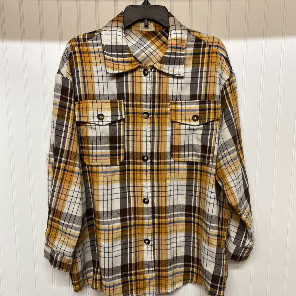 *BASIC YELLOW FLANNEL SHIRT