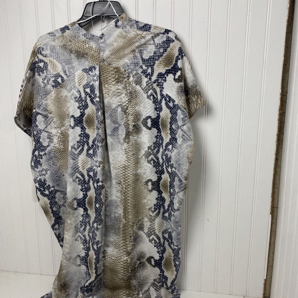 SHORT SLEEVE SNAKESKIN PRINT DRESS