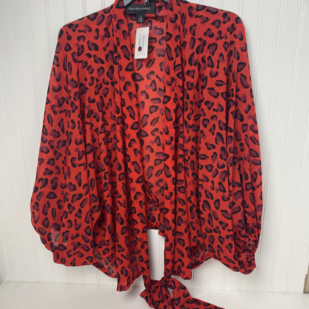 SHEAR TIE AT WAIST CARDIGAN