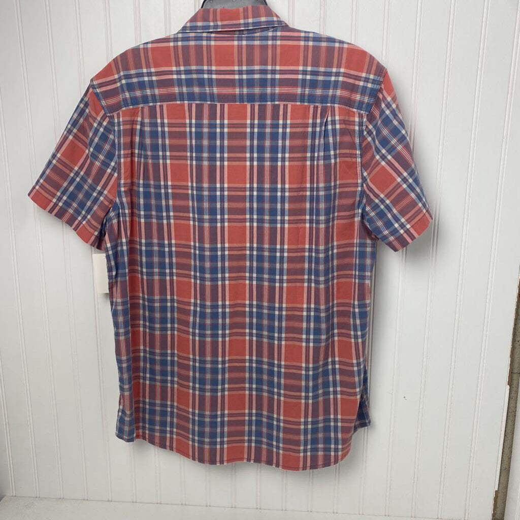 SHORT SLEEVE PLAID BUTTON UP