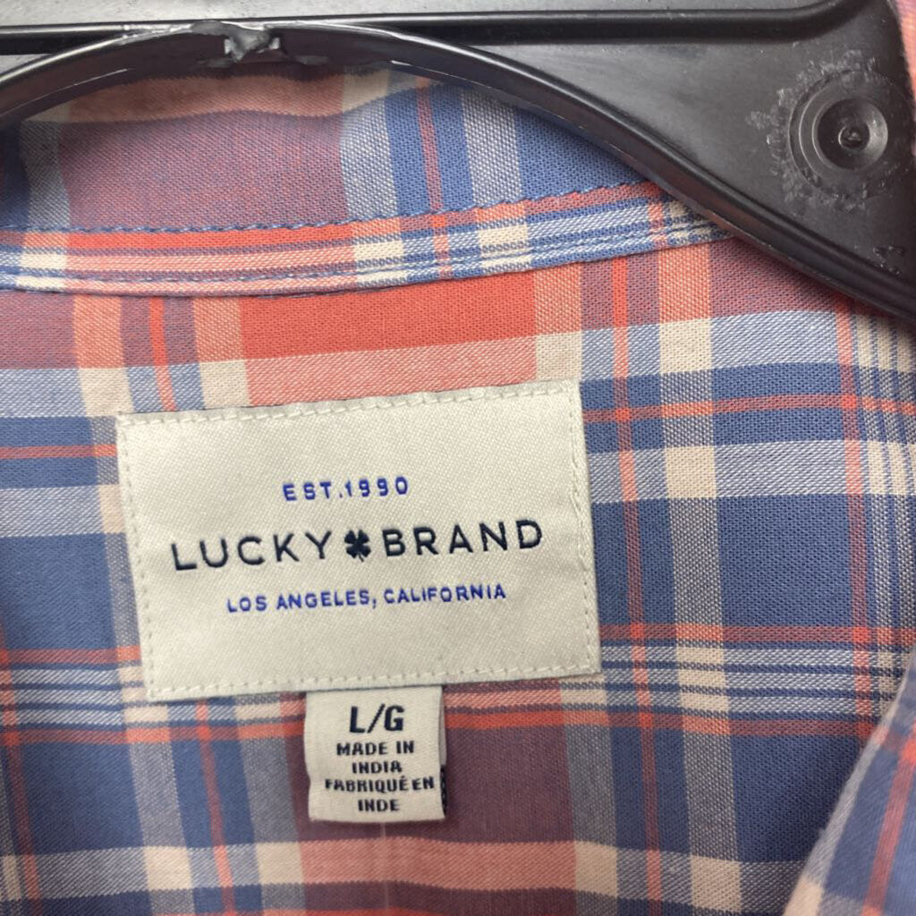 SHORT SLEEVE PLAID BUTTON UP