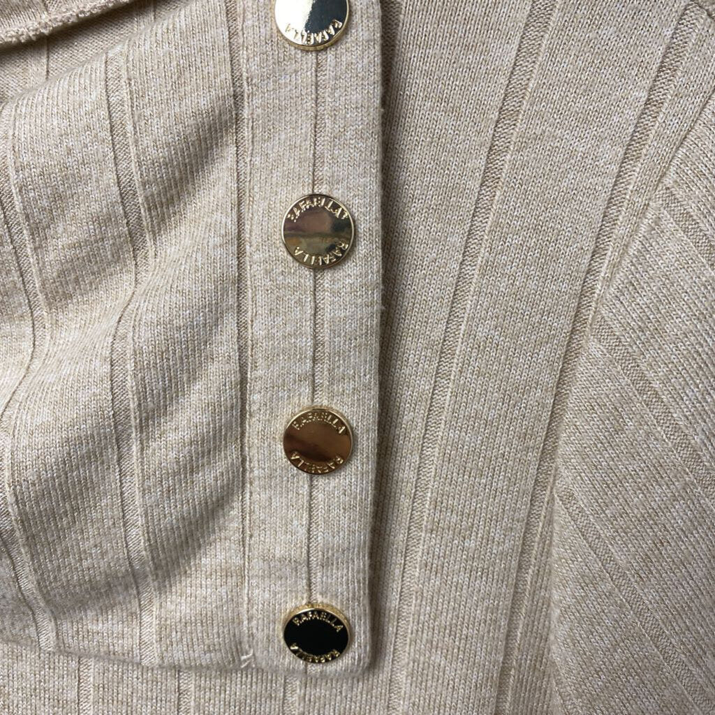 RIBBED LONG SLEEVED W/BUTTONS