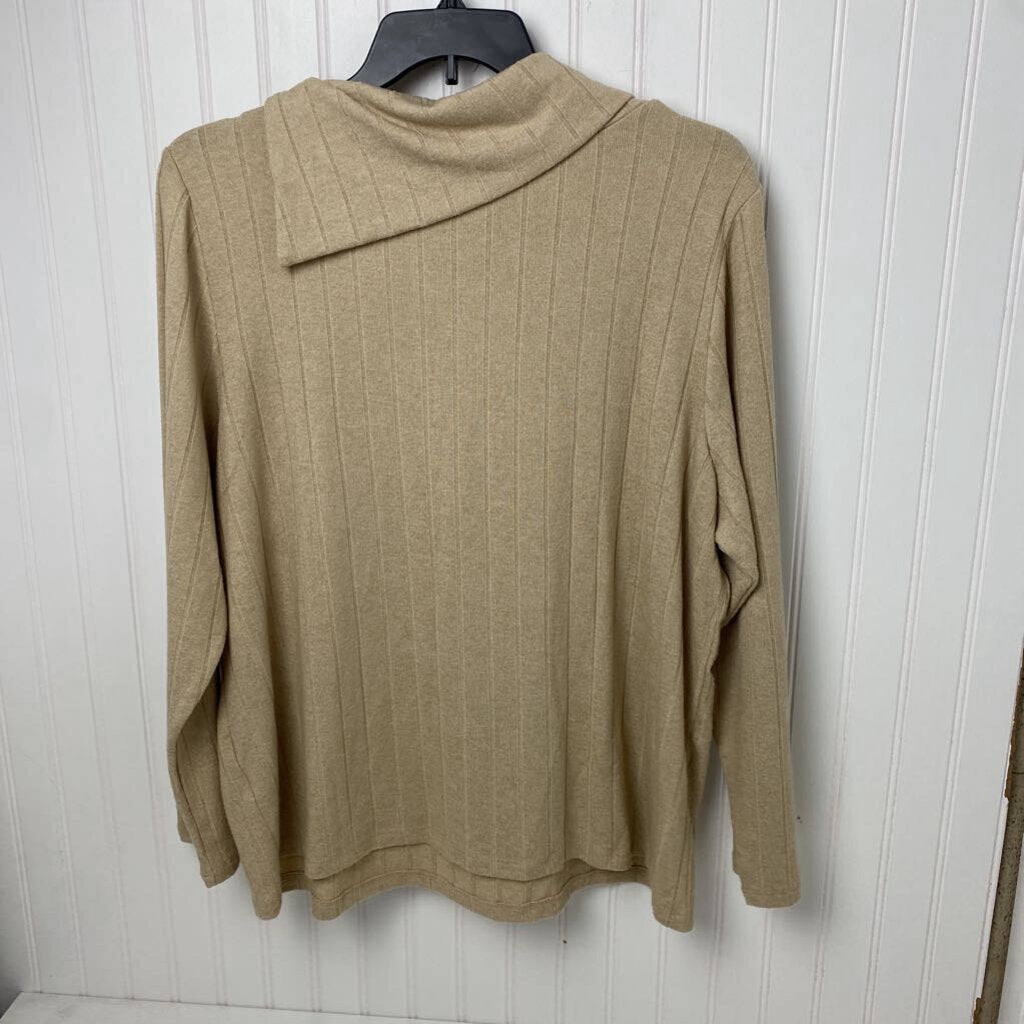 RIBBED LONG SLEEVED W/BUTTONS