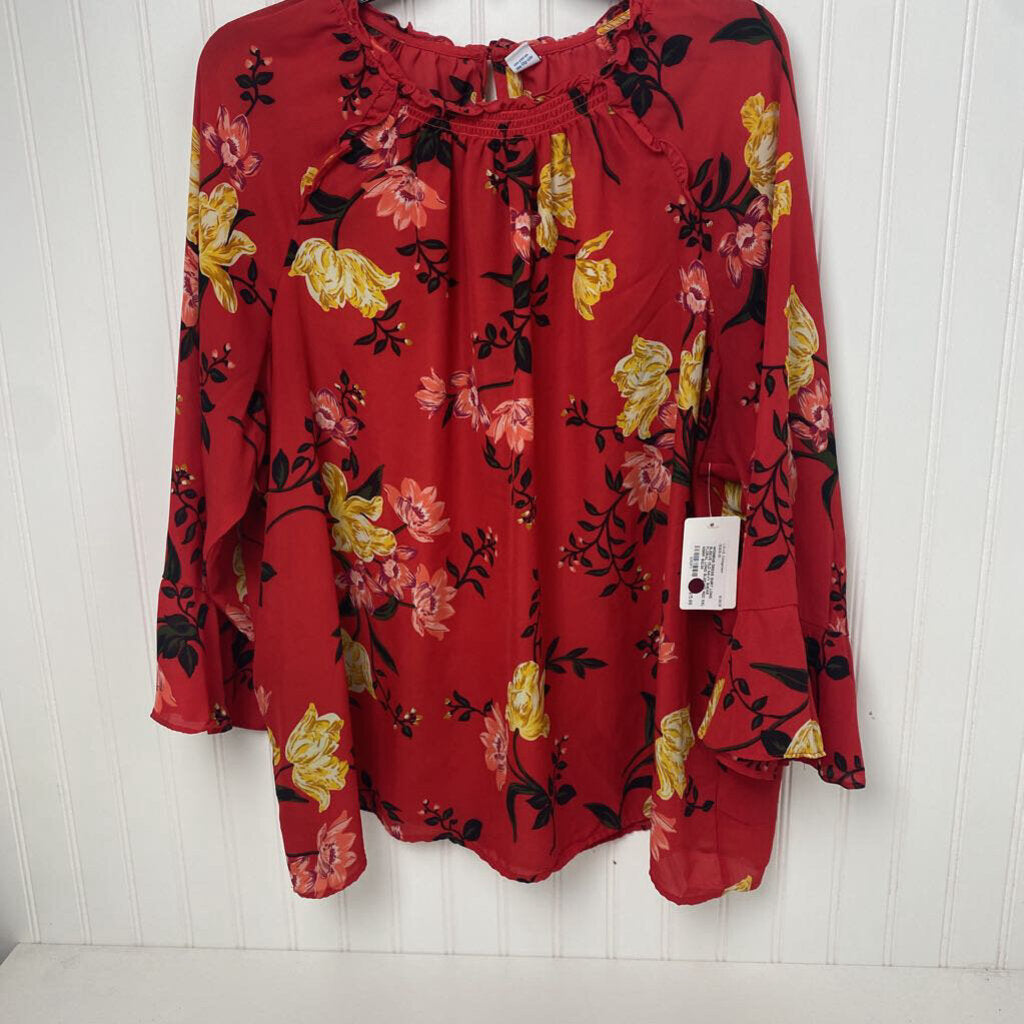 SHEAR FLORAL LONG SLEEVED