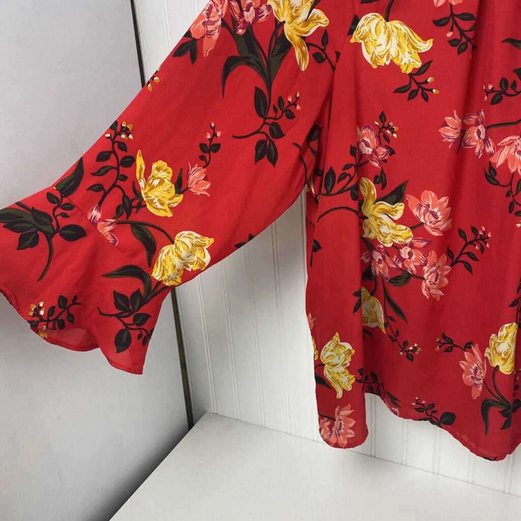 SHEAR FLORAL LONG SLEEVED