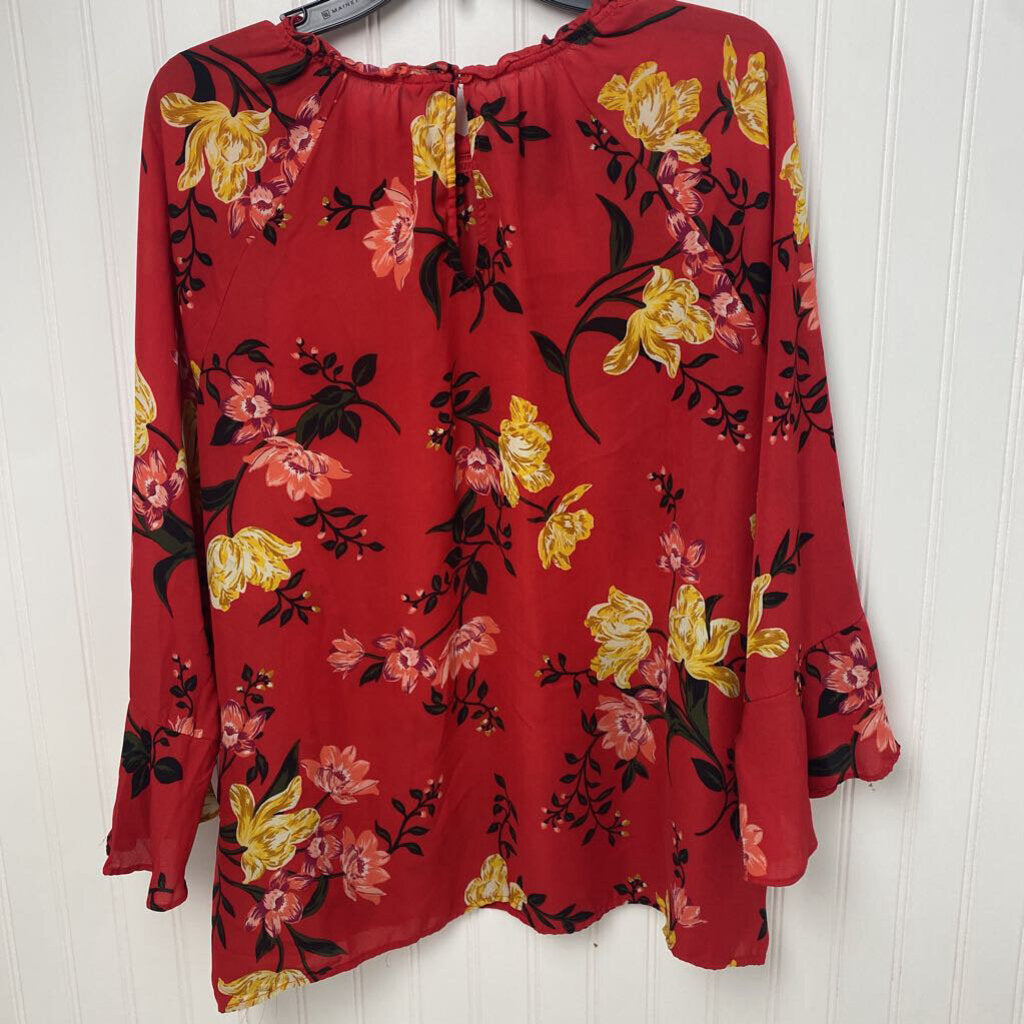 SHEAR FLORAL LONG SLEEVED