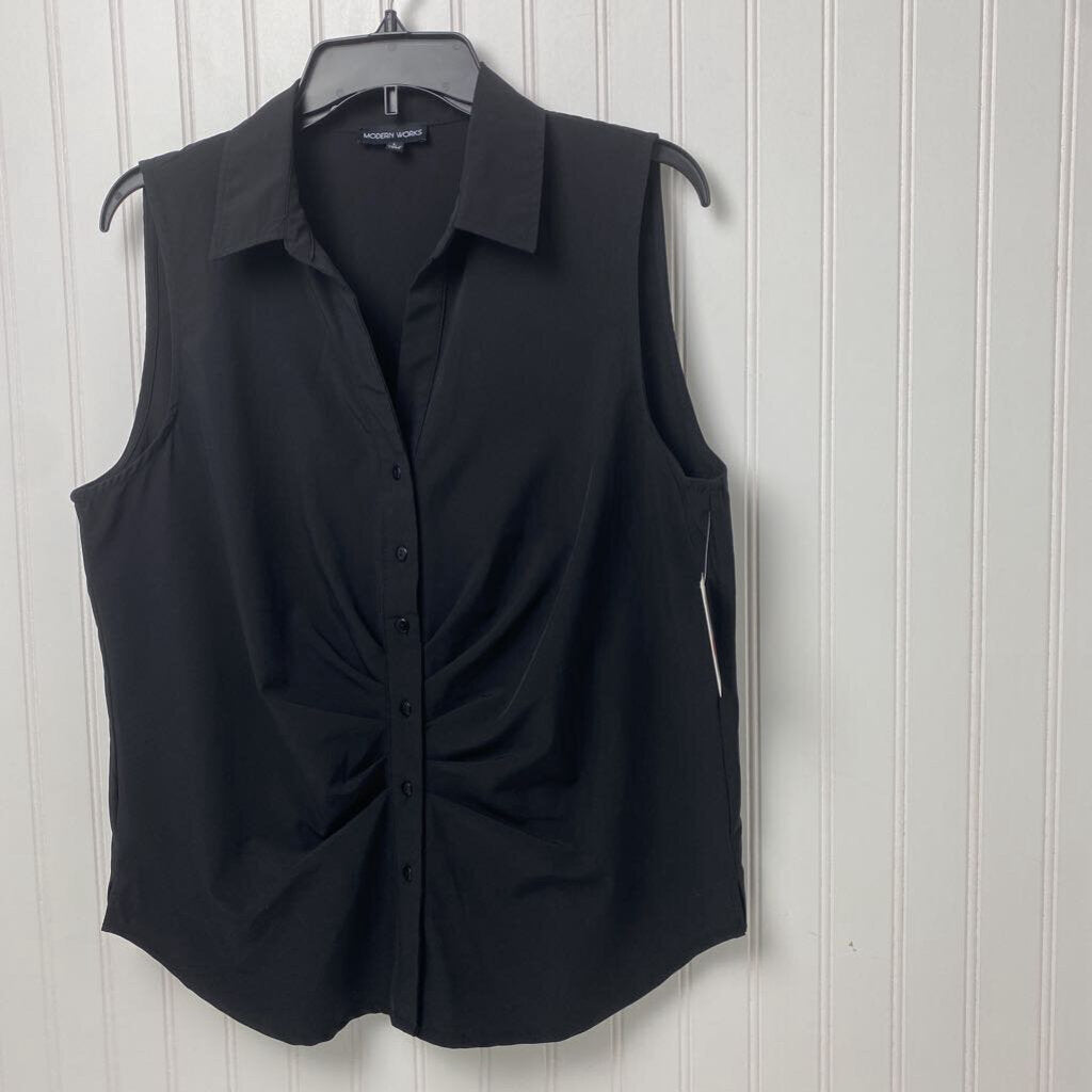 SLEEVELESS BUTTON UP