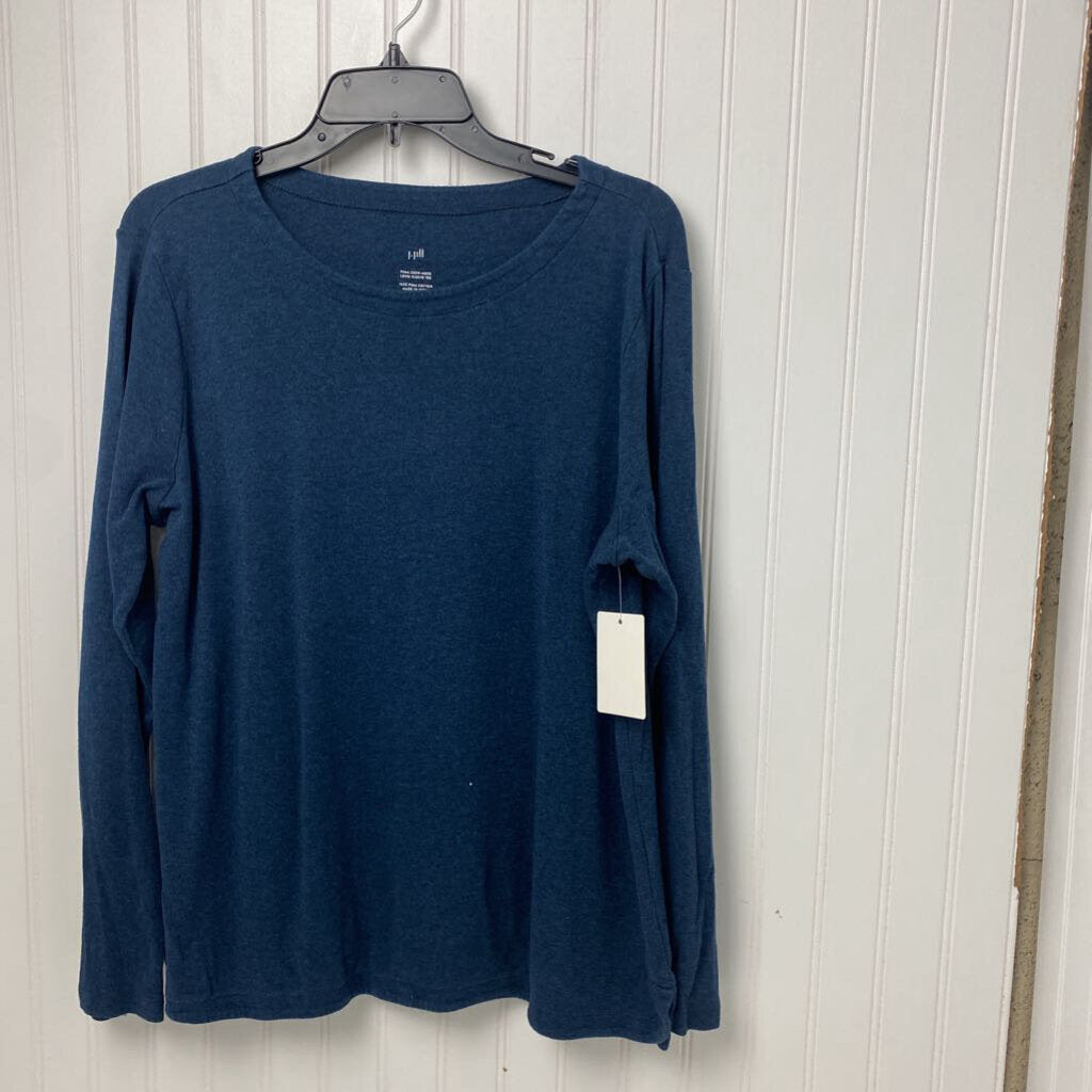 *BASIC LONG SLEEVE BLUE TOP