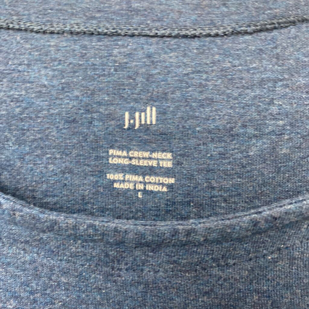 *BASIC LONG SLEEVE BLUE TOP