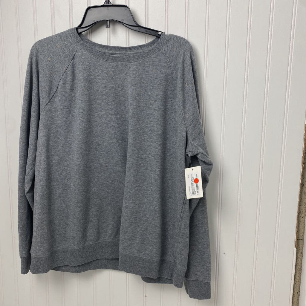 *BASIC GRAY SWEATSHIRT WITH GLITTER POLKADOTS