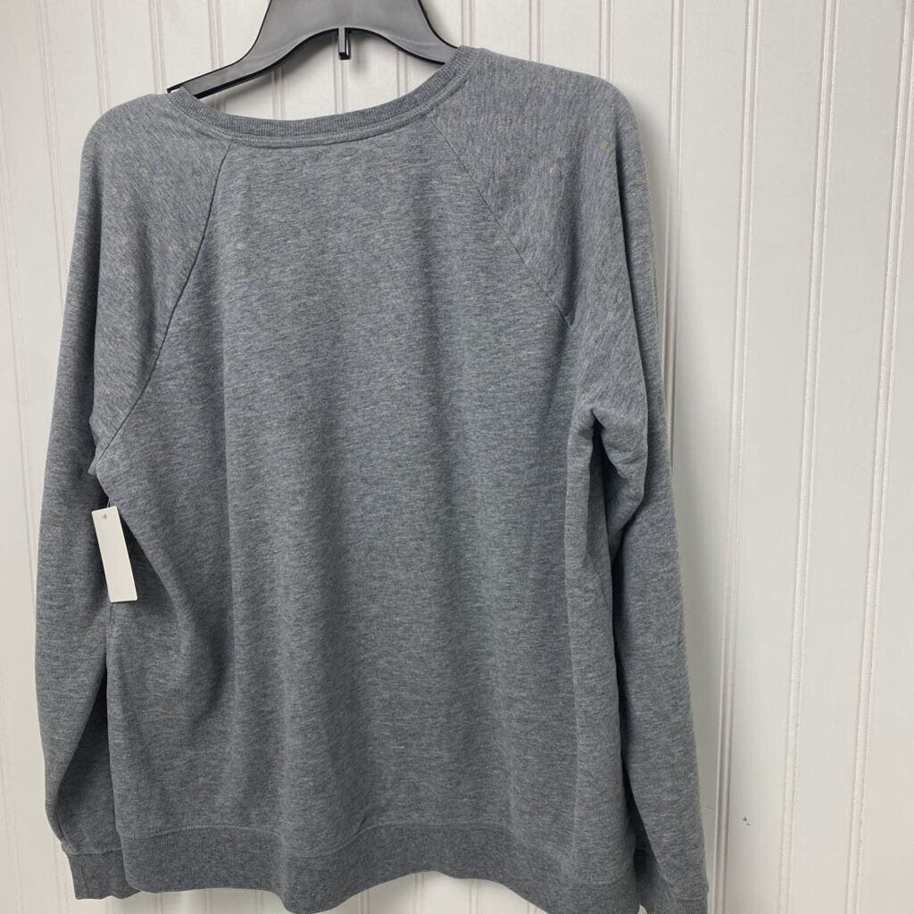*BASIC GRAY SWEATSHIRT WITH GLITTER POLKADOTS