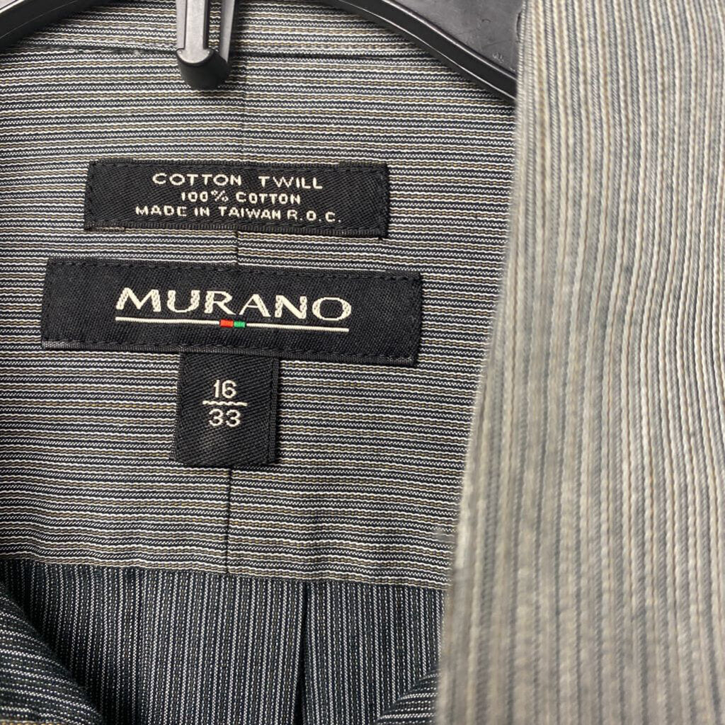 *BASIC GRAY STRIPE L/S DRESS SHIRT