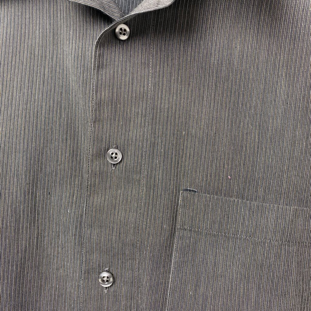 *BASIC GRAY STRIPE L/S DRESS SHIRT