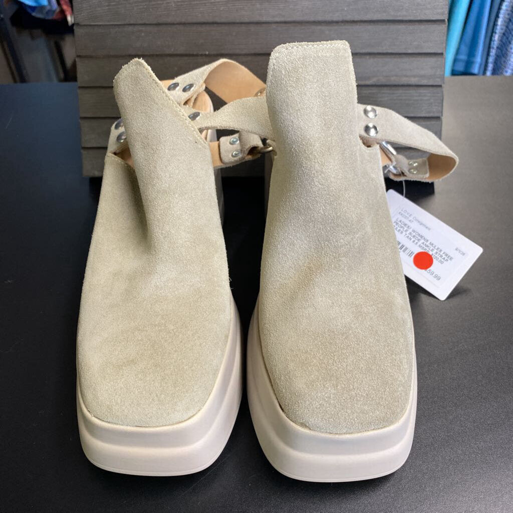 SUEDE ANKLE STRAP MULES