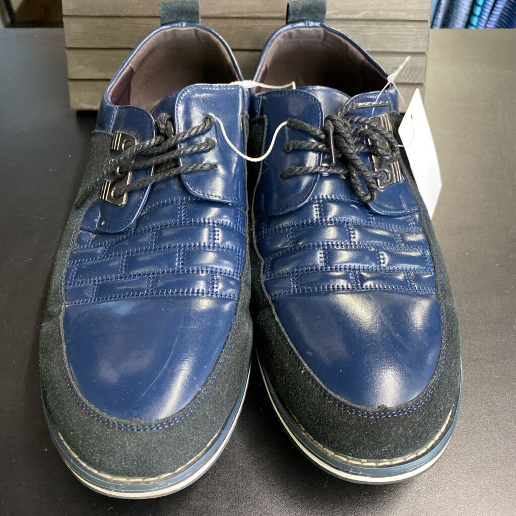 BLUE/BLACK LACE UP DRESS SHOE