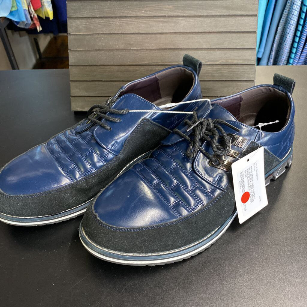 BLUE/BLACK LACE UP DRESS SHOE