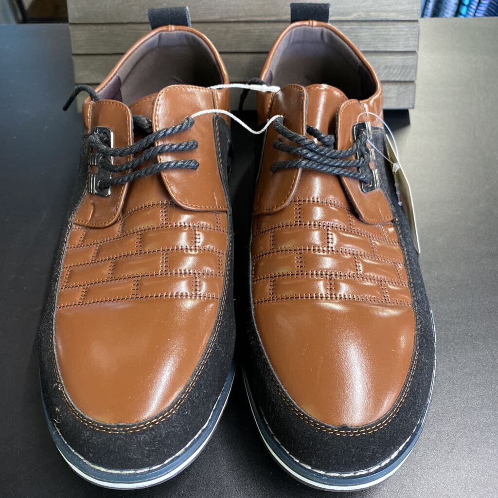 BROWN/BLACK LACE UP DRESS SHOE