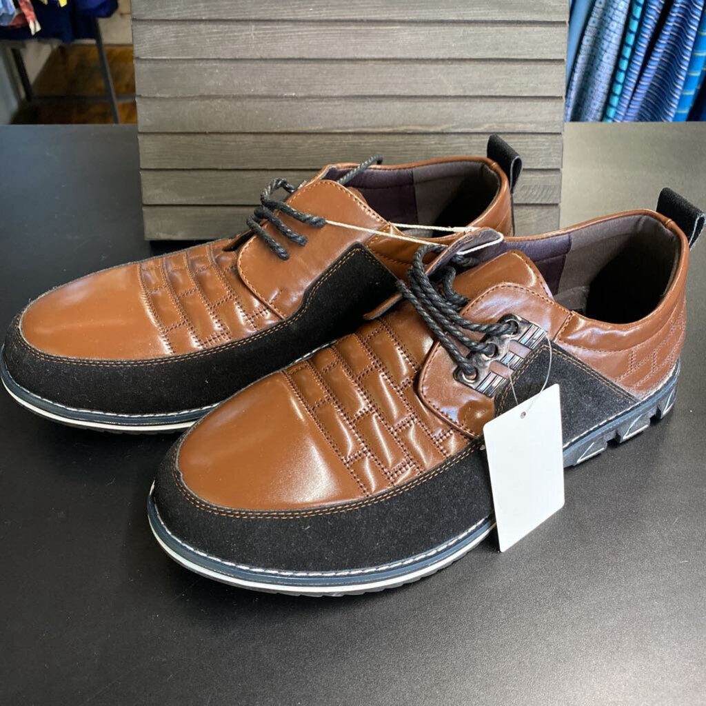 BROWN/BLACK LACE UP DRESS SHOE
