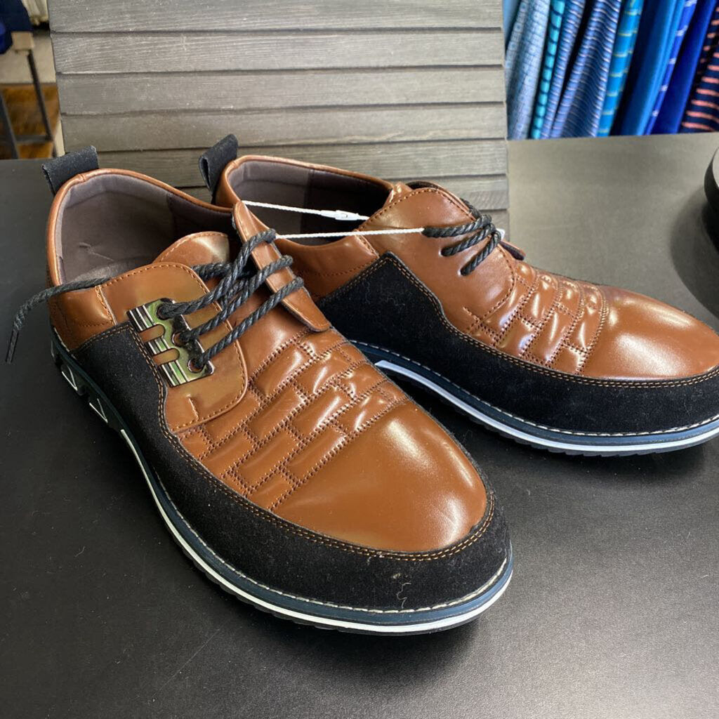 BROWN/BLACK LACE UP DRESS SHOE