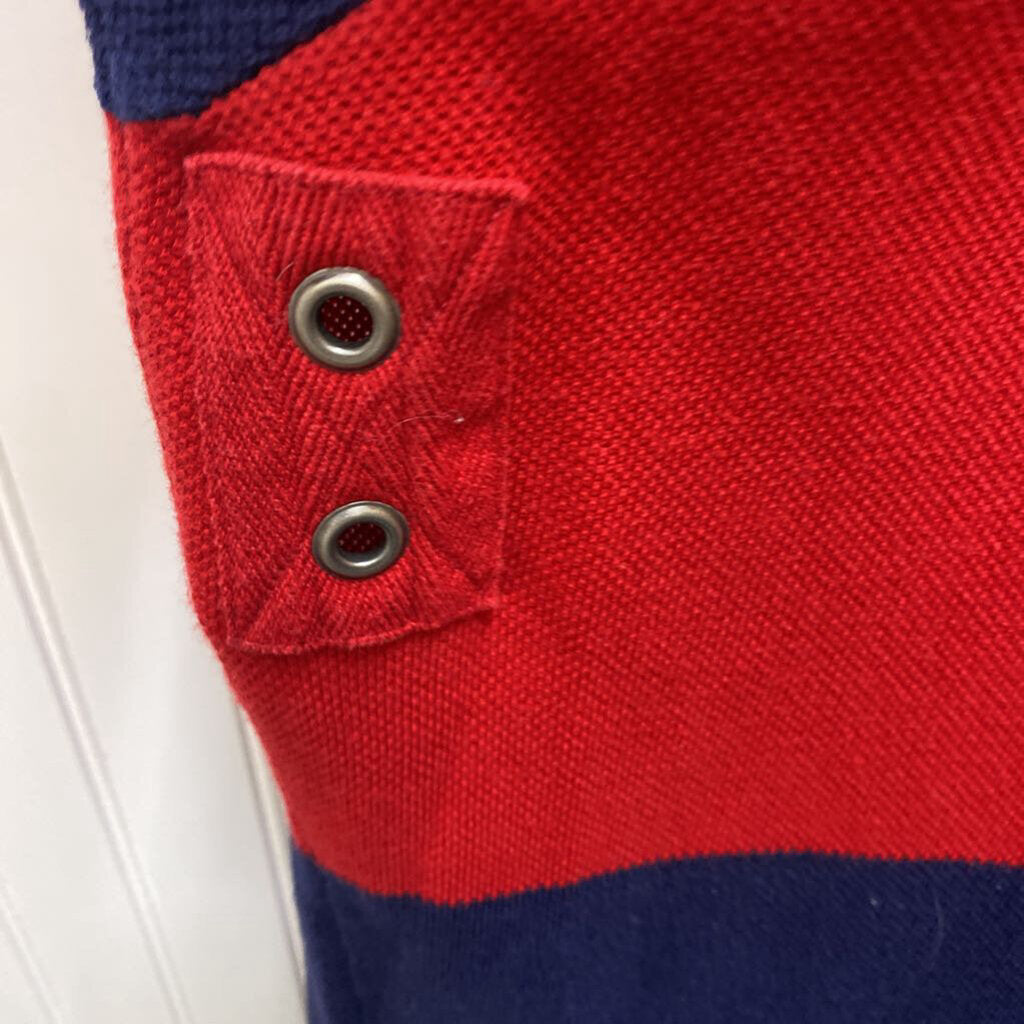 *S/S BLUE/RED/YELLOW STRIPE POLO TOP