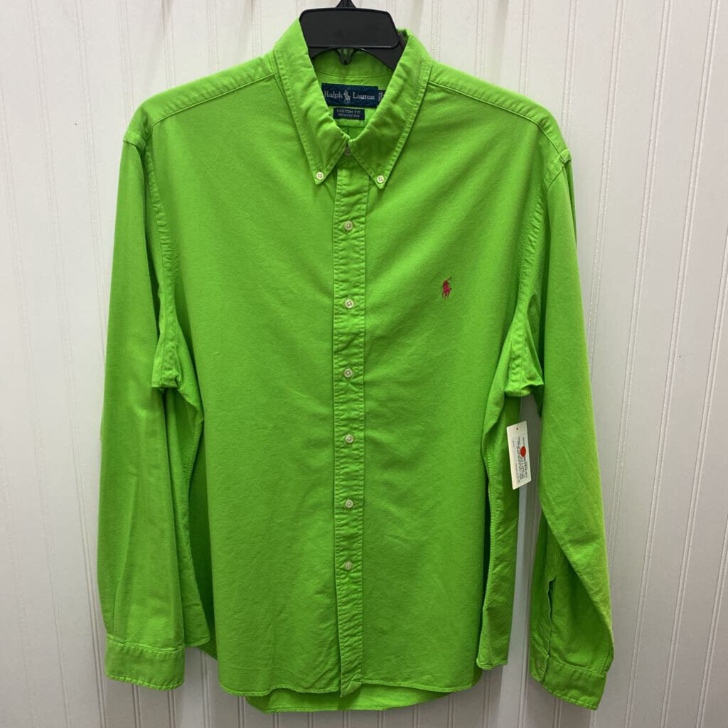 L/S SOLID BRIGHT GREEN DRESS POLO SHIRT