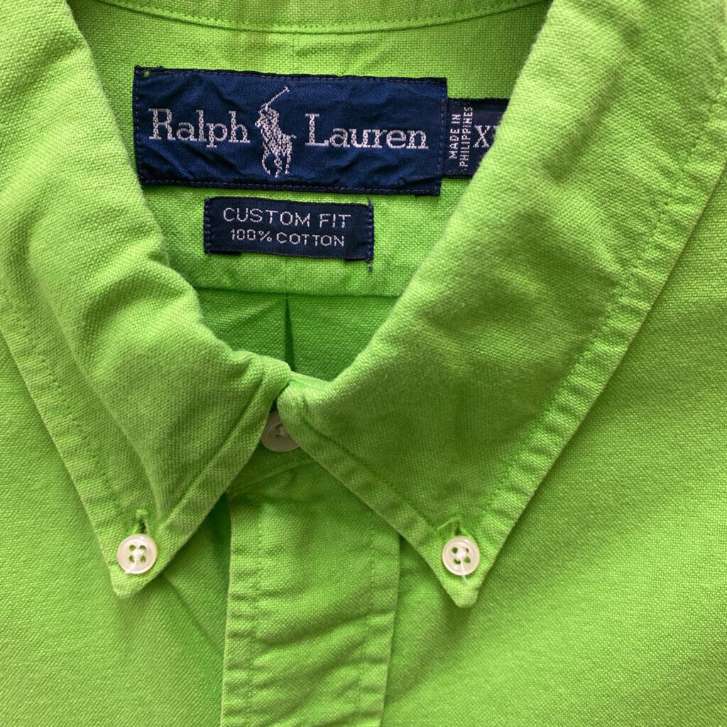 L/S SOLID BRIGHT GREEN DRESS POLO SHIRT