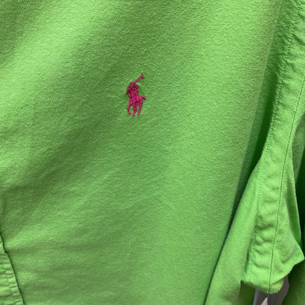 L/S SOLID BRIGHT GREEN DRESS POLO SHIRT
