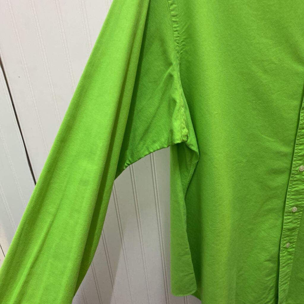 L/S SOLID BRIGHT GREEN DRESS POLO SHIRT