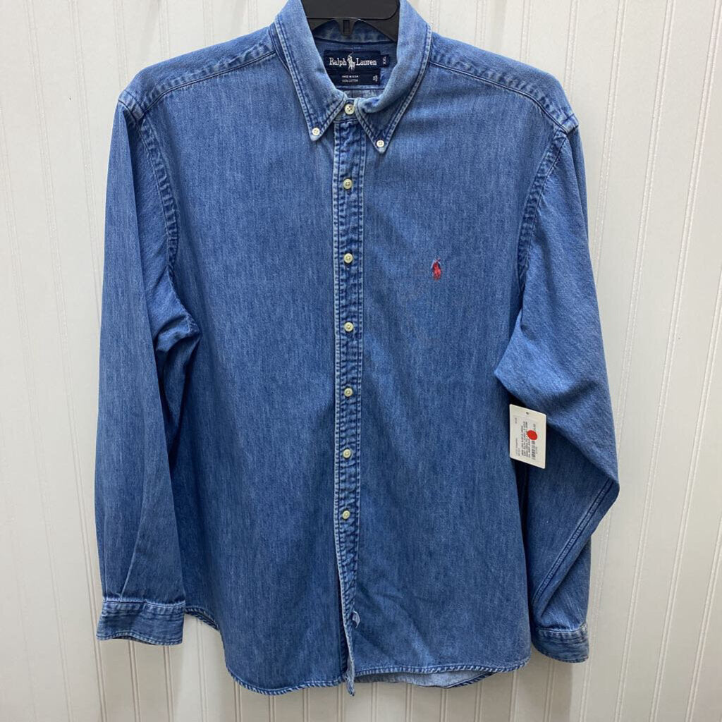 L/S SOLID DENIM DRESS POLO SHIRT