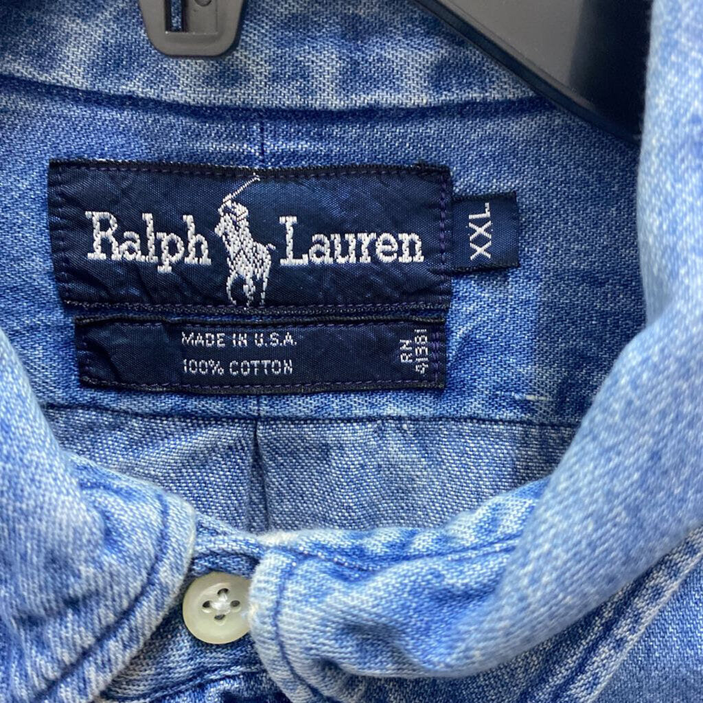 L/S SOLID DENIM DRESS POLO SHIRT
