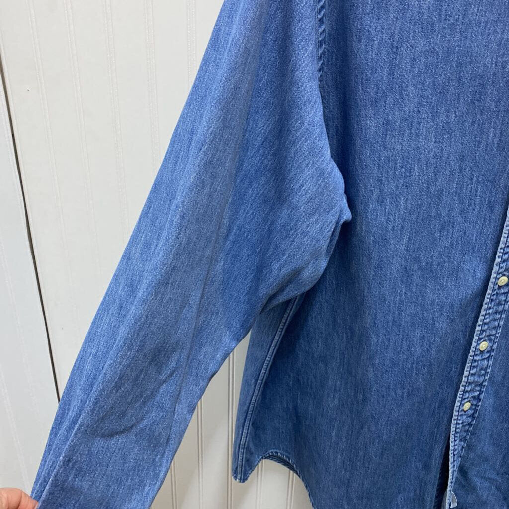 L/S SOLID DENIM DRESS POLO SHIRT