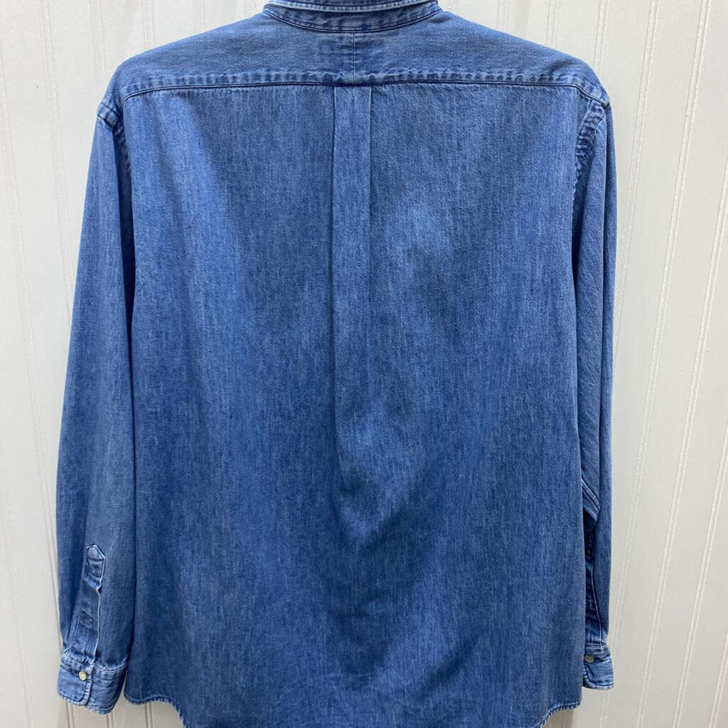 L/S SOLID DENIM DRESS POLO SHIRT