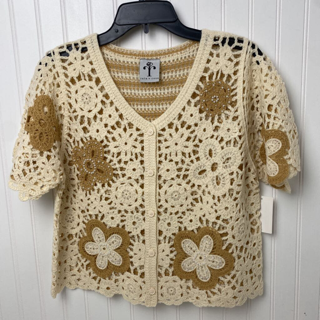 COTTON SHORT SLEEVED CARDIGAN