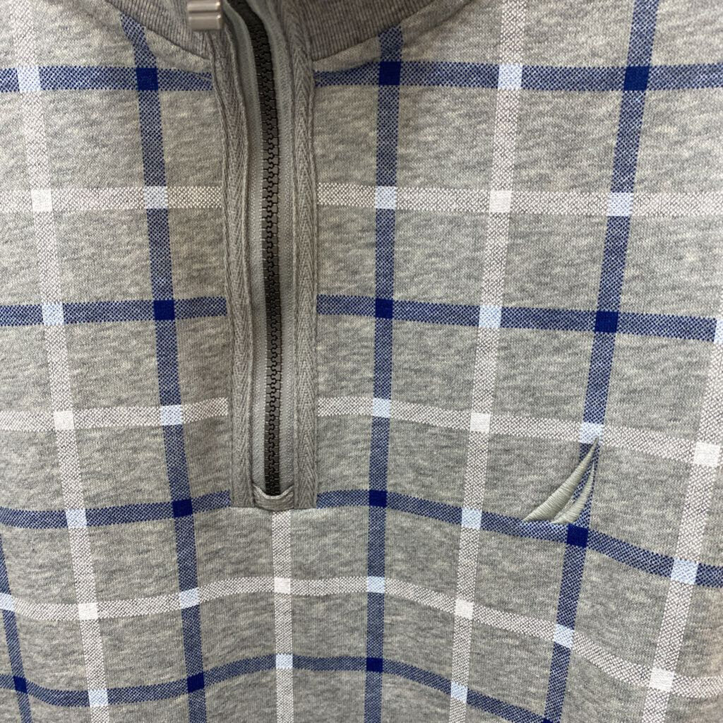 L/S PLAID MOCK ZIP