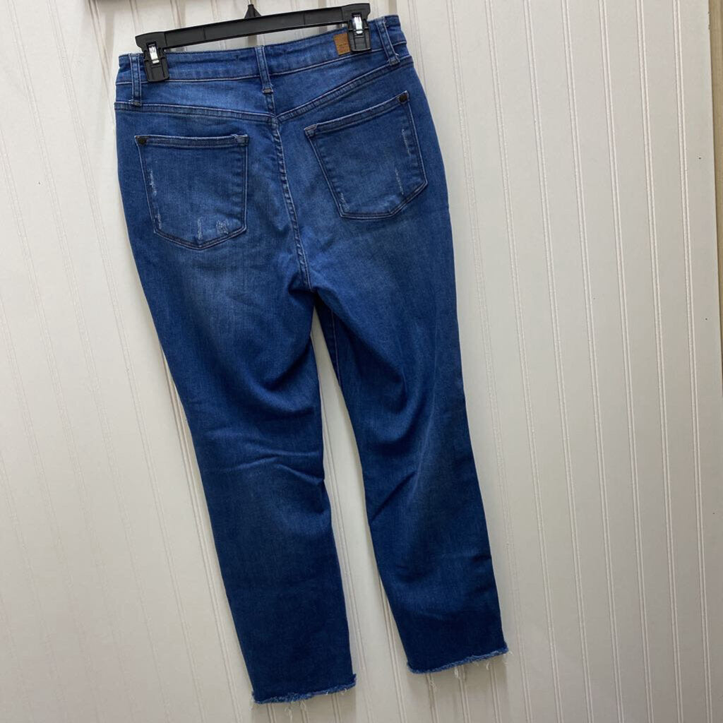 BUTTON DOWN DISTRESSED JEANS