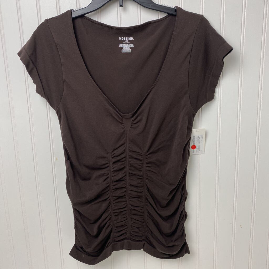 GATHERED FRONT V NECK