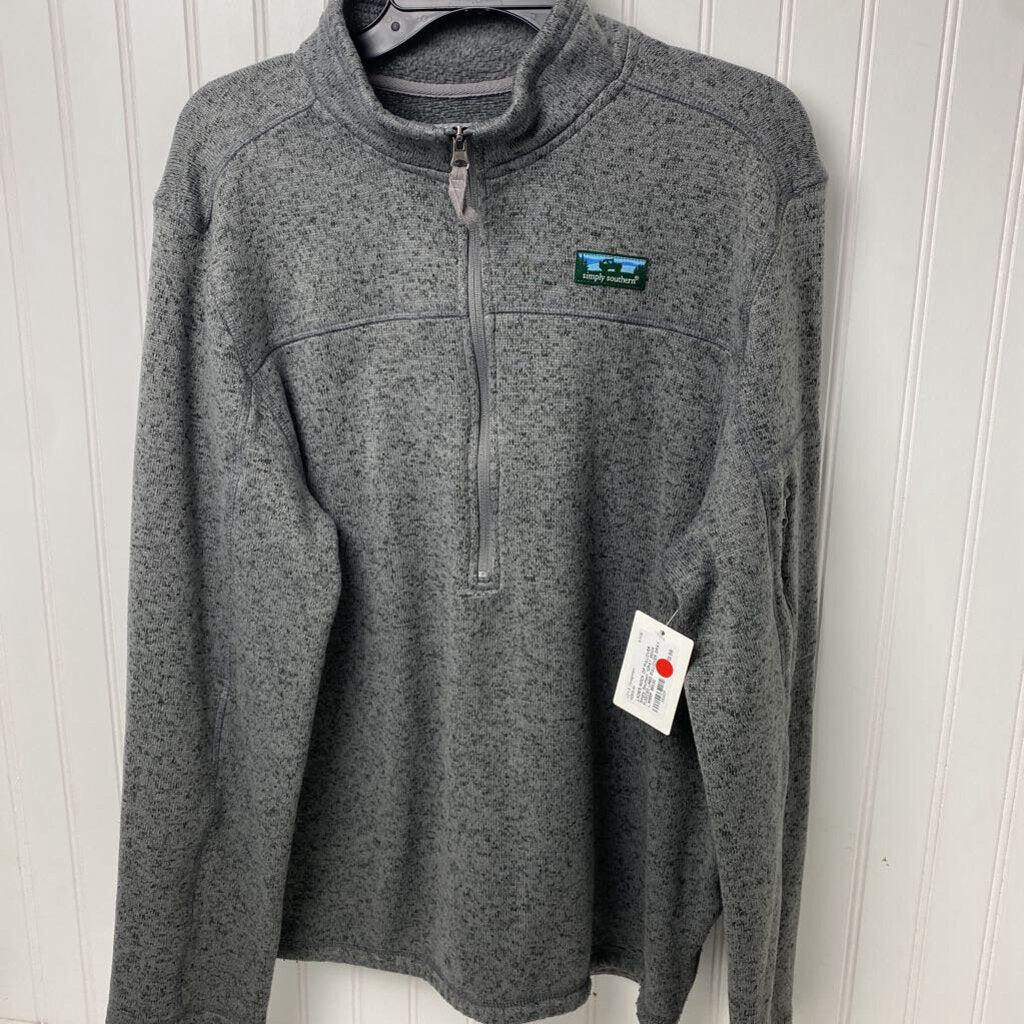 *GRAY MOCK FLEECED LINED PULLOVER