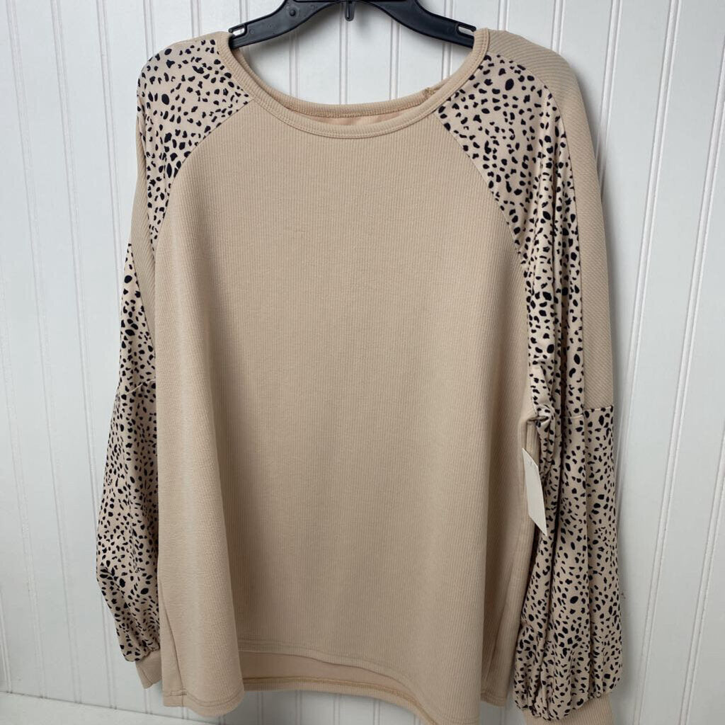 LONG SLEEVE RIBBED KNIT TOP