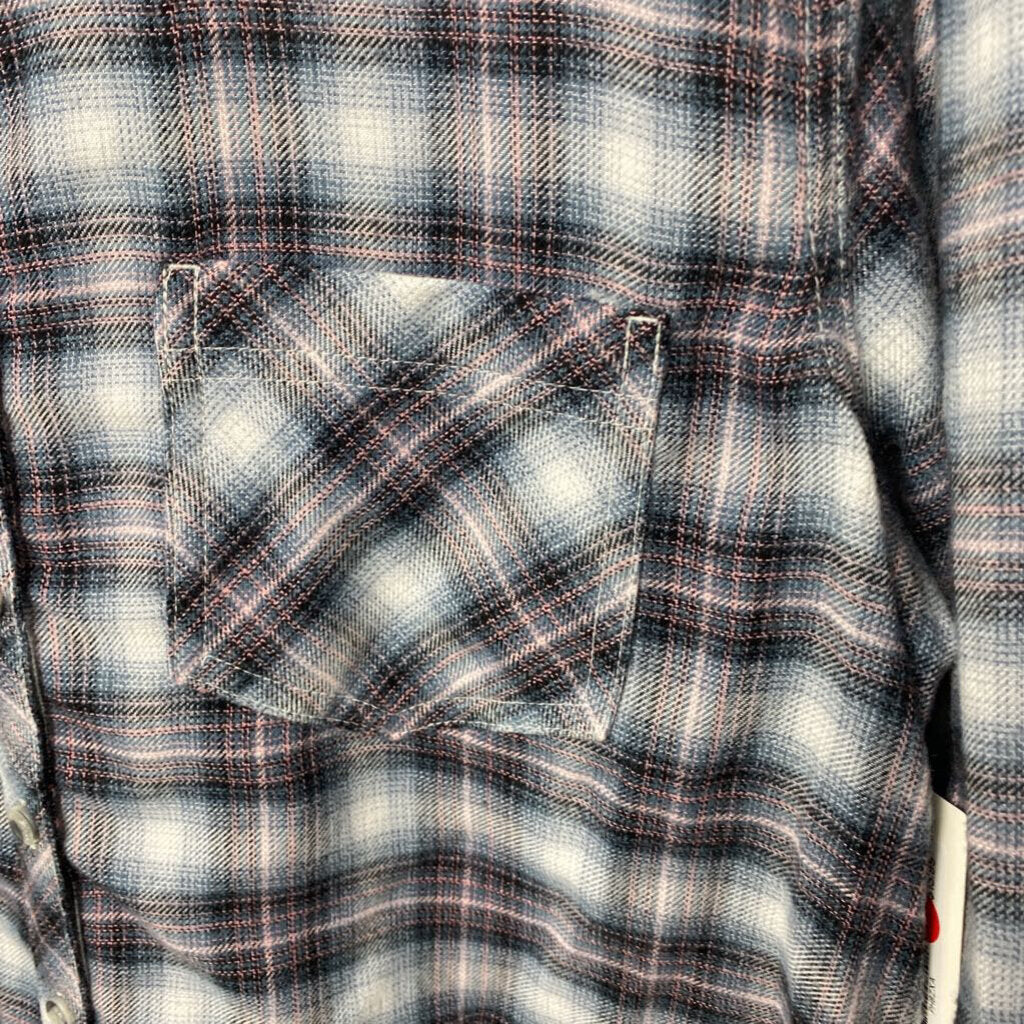 *PLAID PINK/GRAY/BLACK FLANNEL SHIRT