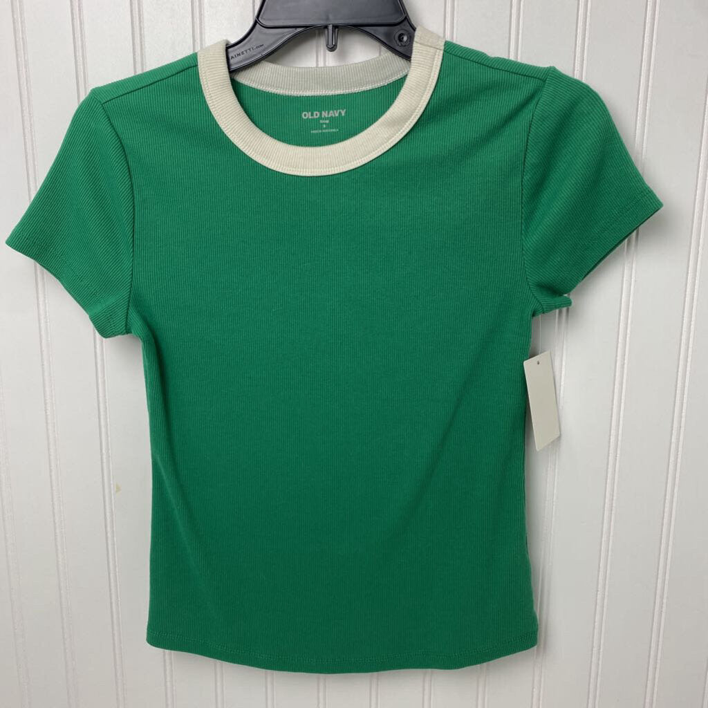 *S/S SNUG FIT SOLID GREEN TOP BASIC