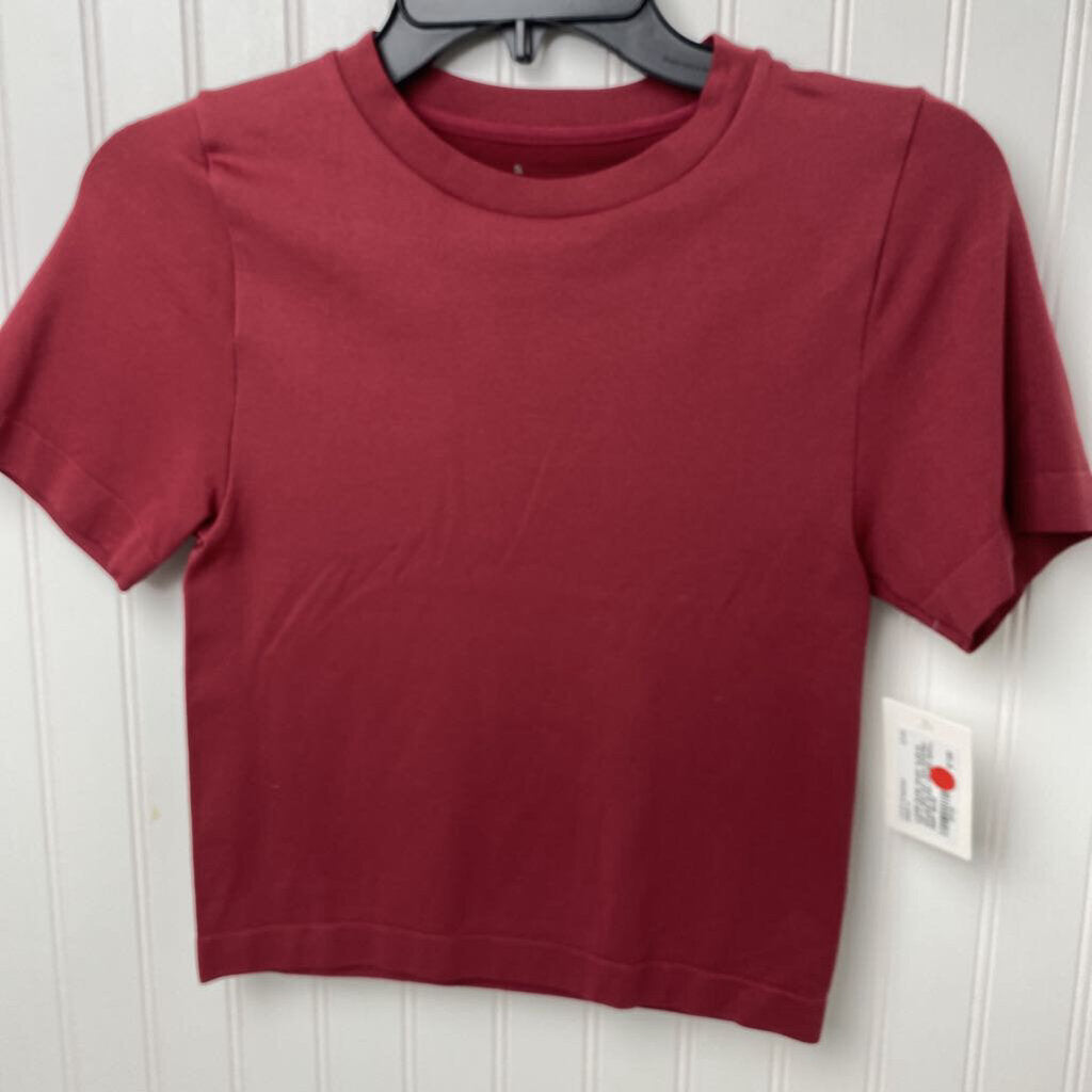 *S/S CROPPED SPANDEX BASIC TOP