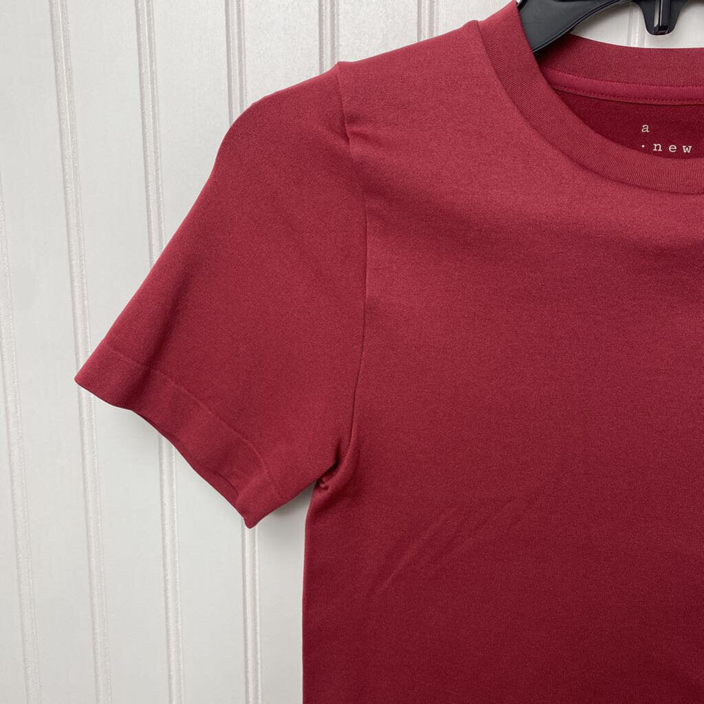 *S/S CROPPED SPANDEX BASIC TOP