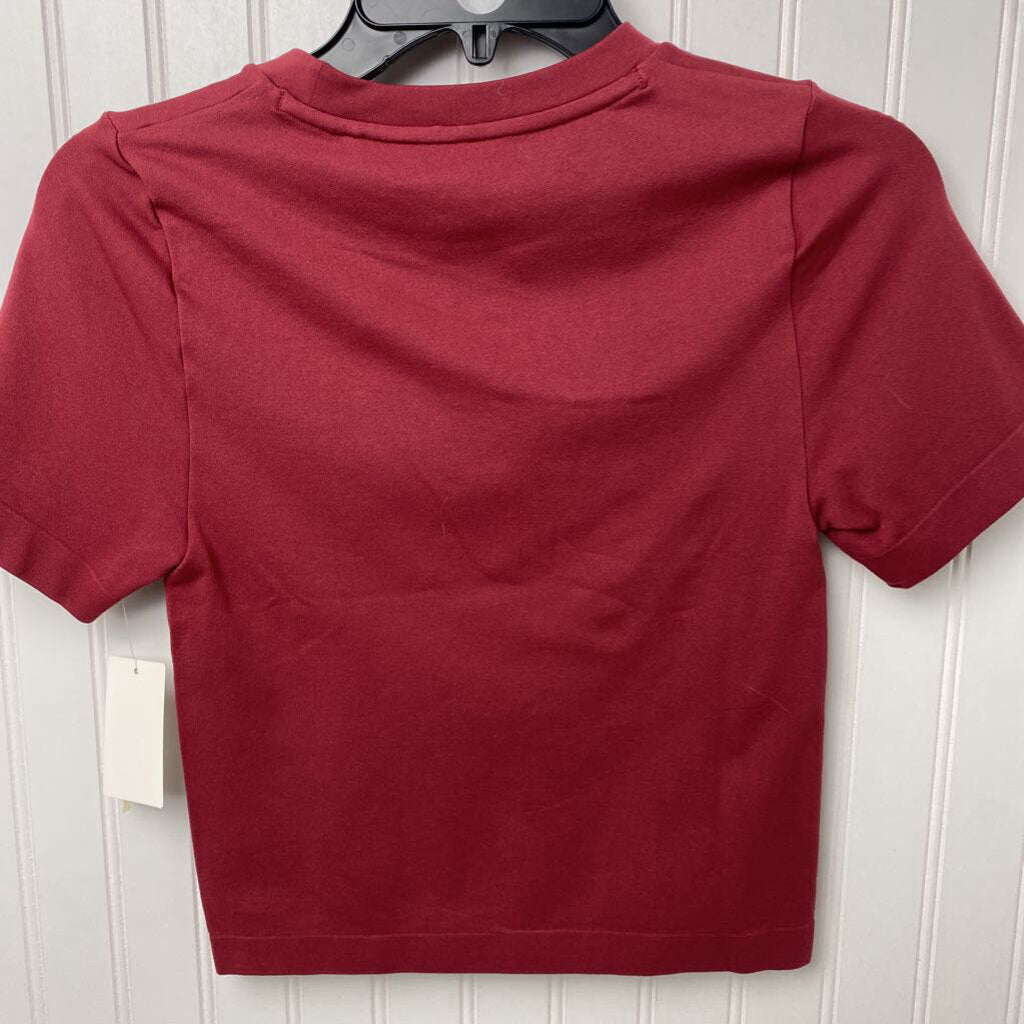 *S/S CROPPED SPANDEX BASIC TOP